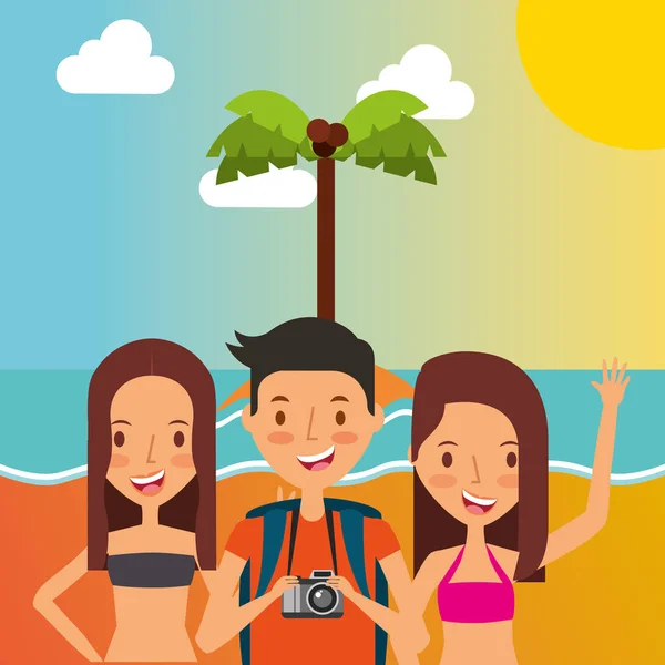 Summer people vacations — Stock Vector
