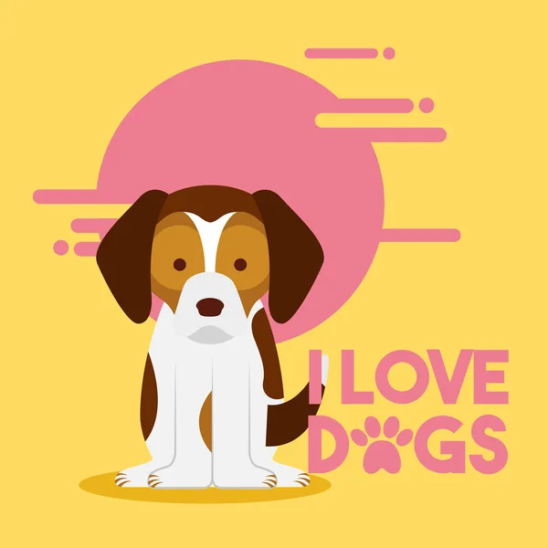 Amour chien animal de compagnie — Image vectorielle