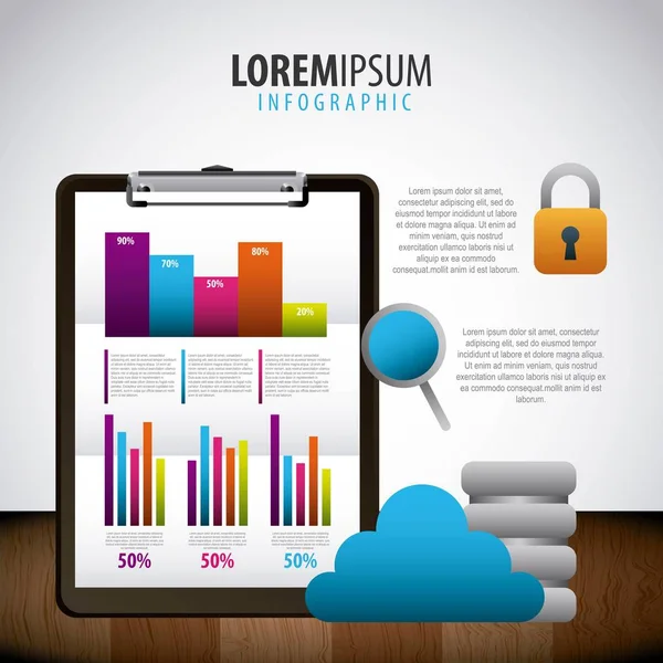 Infographic istatistik analizi — Stok Vektör