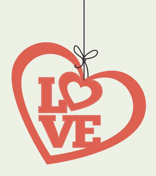 Romantisches buntes Kartendesign mit rosa Herzen — Stockvektor
