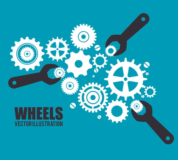 Gears, tandwielen en wielen — Stockvector