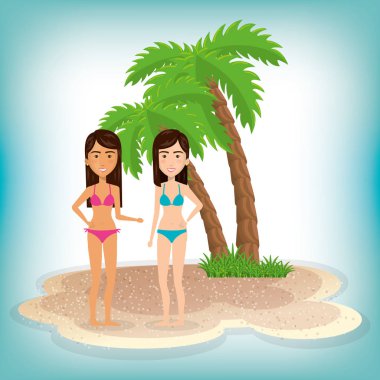 Kızlar plaj karakter