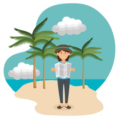 plaj yaz tatillerini genç kadın