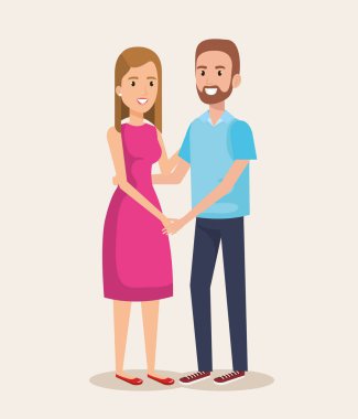 Genç çift avatarlar karakter