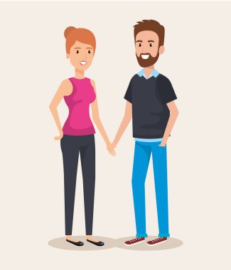 Genç çift avatarlar karakter