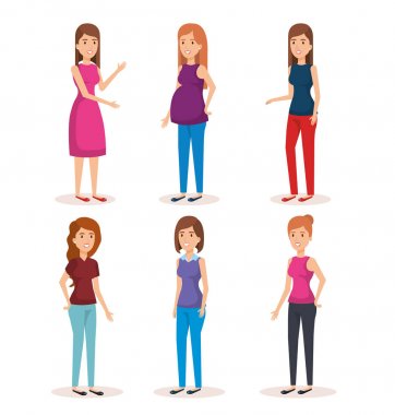 kadın pregnacy insanlar avatarlar karakter grubu ile