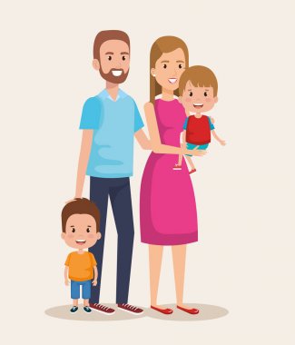 sevimli aile mutlu karakterler