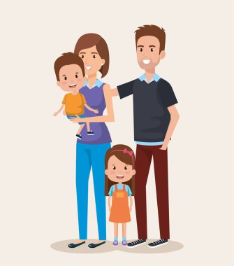 sevimli aile mutlu karakterler