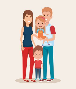 sevimli aile mutlu karakterler