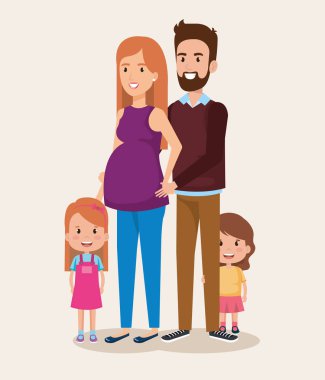 sevimli aile mutlu karakterler