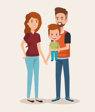 sevimli aile mutlu karakterler
