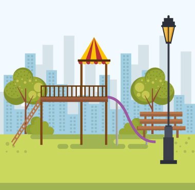 Güzel park peyzaj sahne