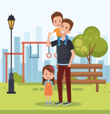 En iyi baba park sahnesinde