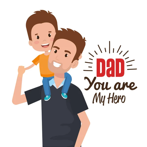 Happy fathers day characters — Stock Vector