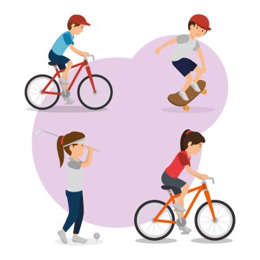 atletik insanlar pratik egzersiz karakterler