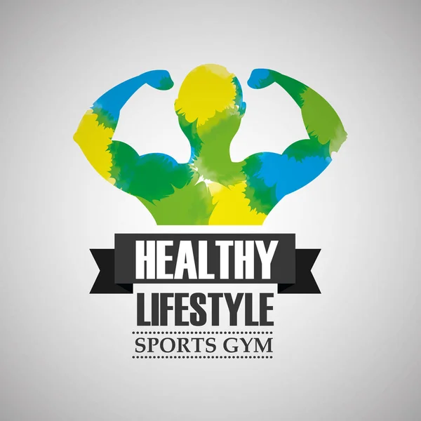 Hälsosam livsstil sport gym — Stock vektor