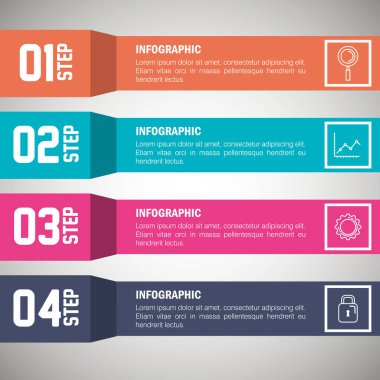Infographic istatistik iş öğeleri ile