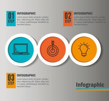 Infographic istatistik iş öğeleri ile
