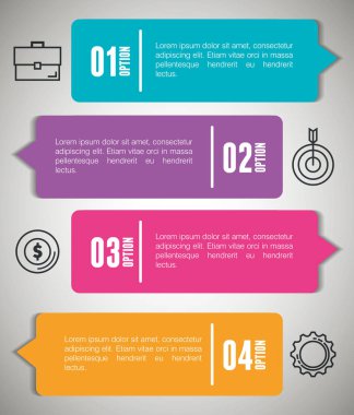 Infographic istatistik iş öğeleri ile