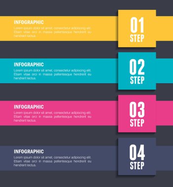 numaraları ve adımları Infographic şablonu