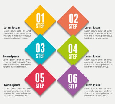 numaraları ve adımları Infographic şablonu