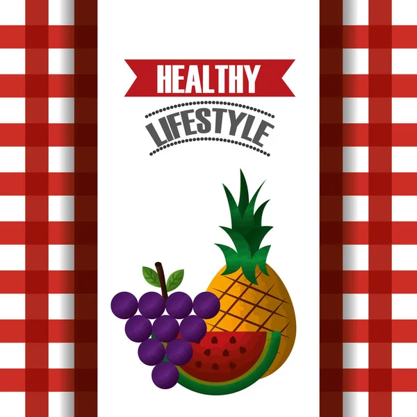 Healthy lifestyle sport gym food — Stock Vector