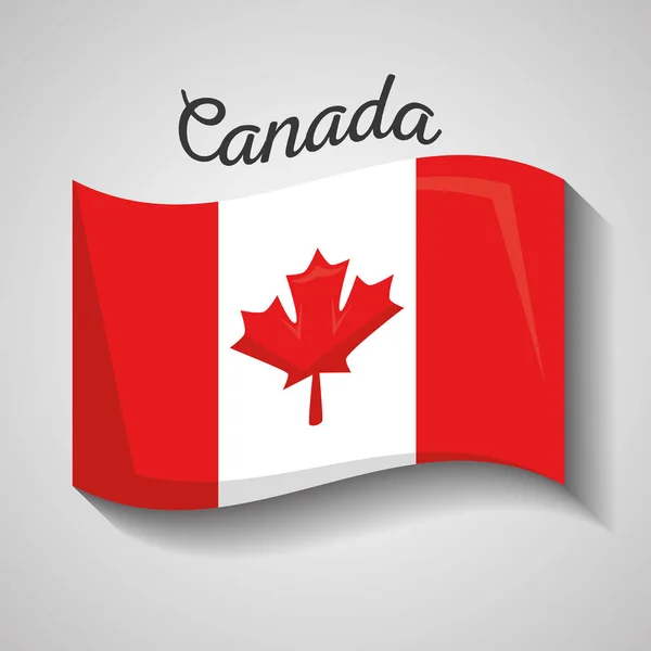 Vlajka Kanada mapa monument — Stockový vektor