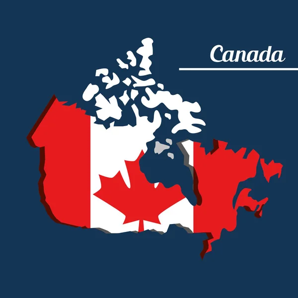 Mapa de la bandera de Canadá monumento — Archivo Imágenes Vectoriales