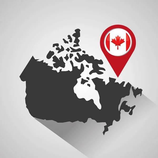 Mapa de la bandera de Canadá monumento — Archivo Imágenes Vectoriales