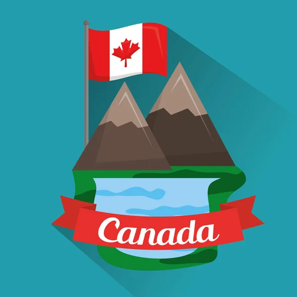 Flaga Kanady Mapa zabytków — Wektor stockowy