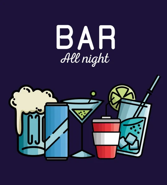 Bar boissons set produits — Image vectorielle