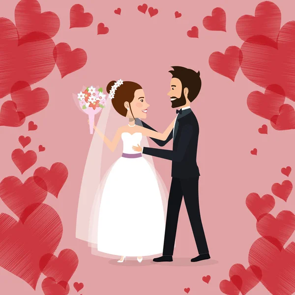 Romantyczny obraz tylko małżeństwo — Wektor stockowy