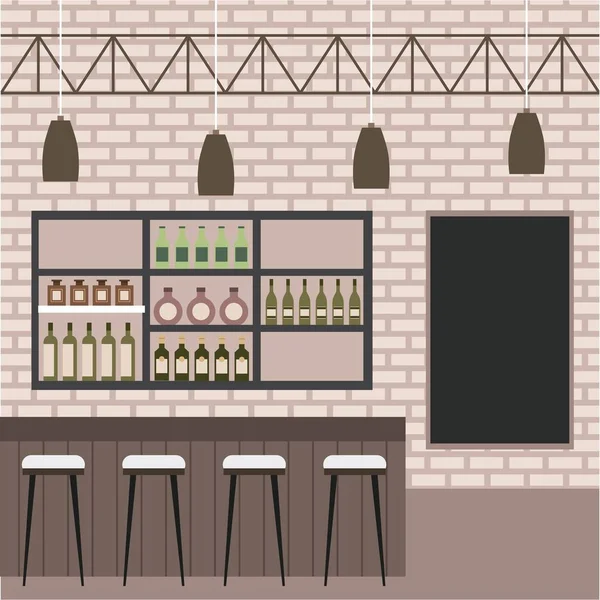 Espacio de trabajo interior cafetería restaurante — Vector de stock