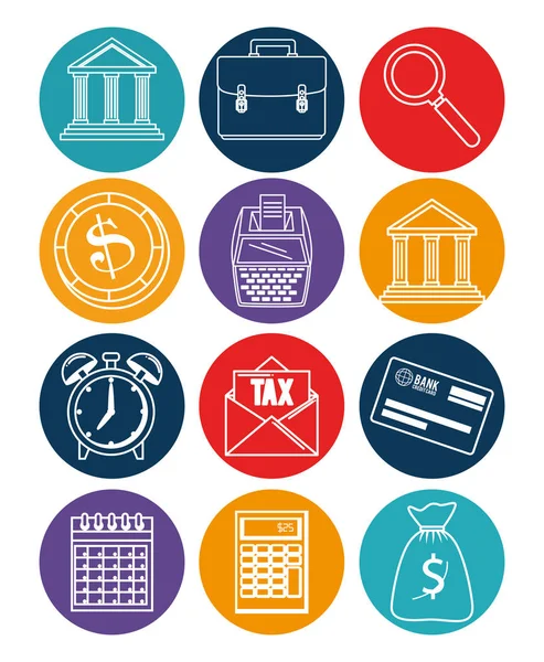 Podatkowe dzień czas ikony — Wektor stockowy