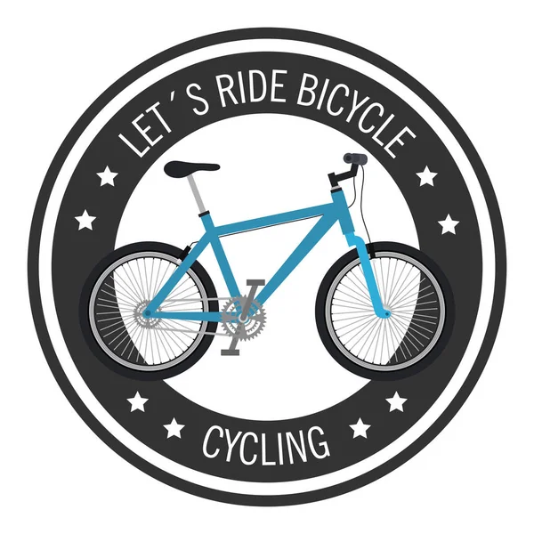 Bicicleta aventura sello icono — Archivo Imágenes Vectoriales