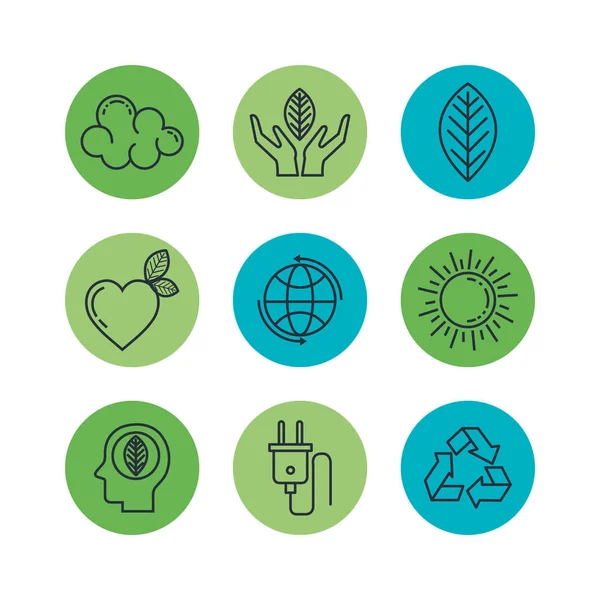 Eco friendly set icons — Stock Vector