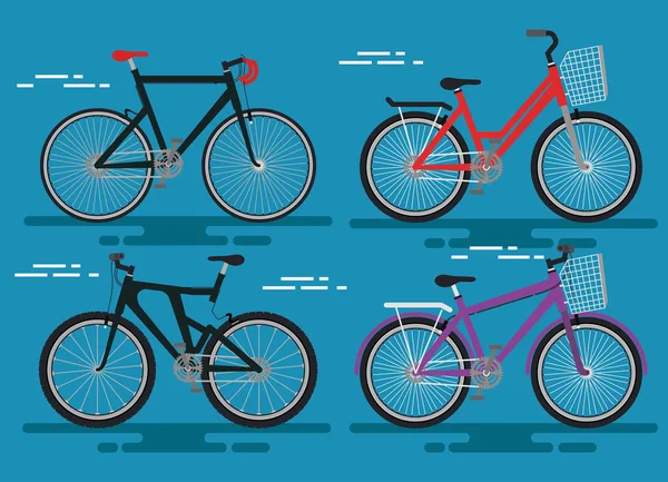 自行车风格套装图标 — 图库矢量图片