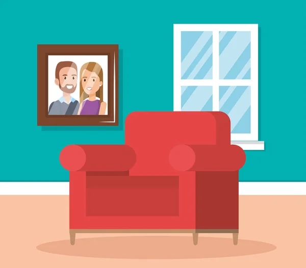 Home living room scene — Stock Vector