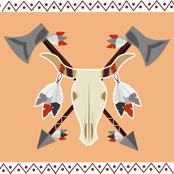 Native american people cartoon — Stock Vector