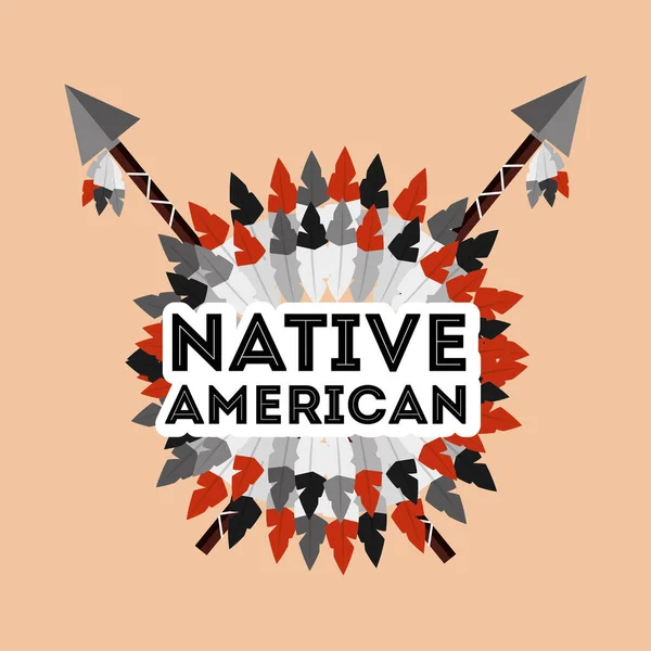 Desenhos animados de povos american nativos — Vetor de Stock