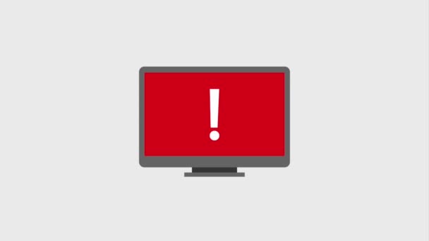 Alerta hacker ordenador advertencia — Vídeo de stock