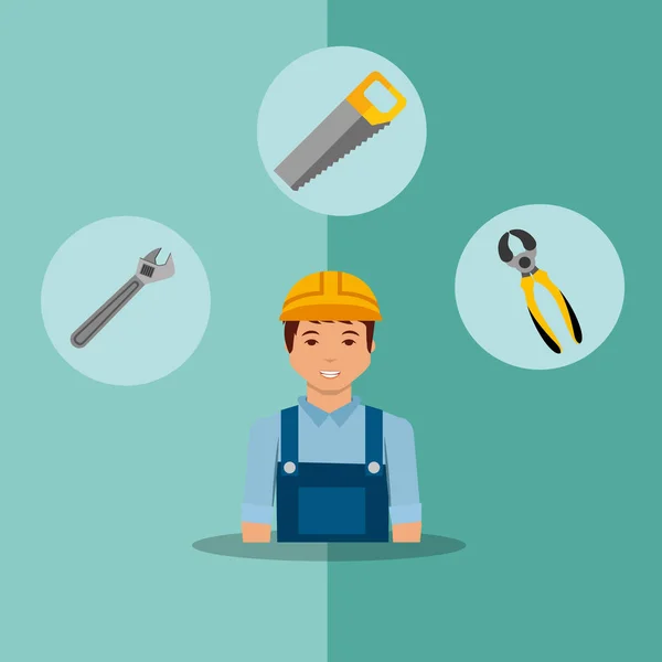 Construction people tools — Stock Vector