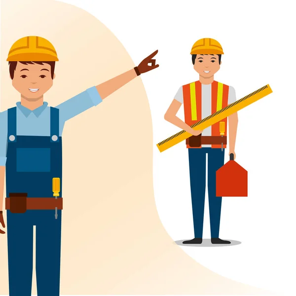 Construction people tools — Stock Vector