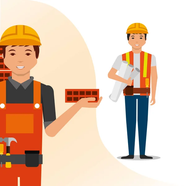 Gente de construcción herramientas — Vector de stock