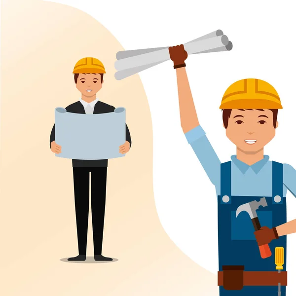 Construction personnes outils — Image vectorielle