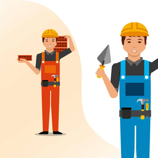 Construction people tools — Stock Vector