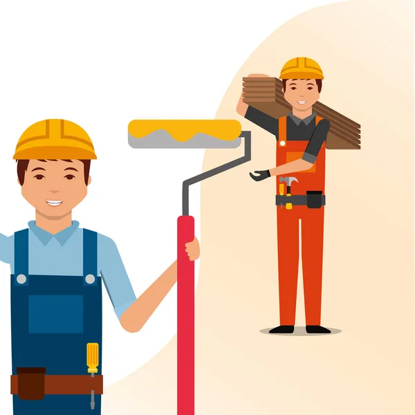 Construction people tools — Stock Vector