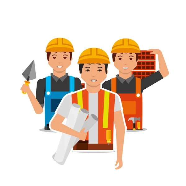 Gente de construcción herramientas — Vector de stock