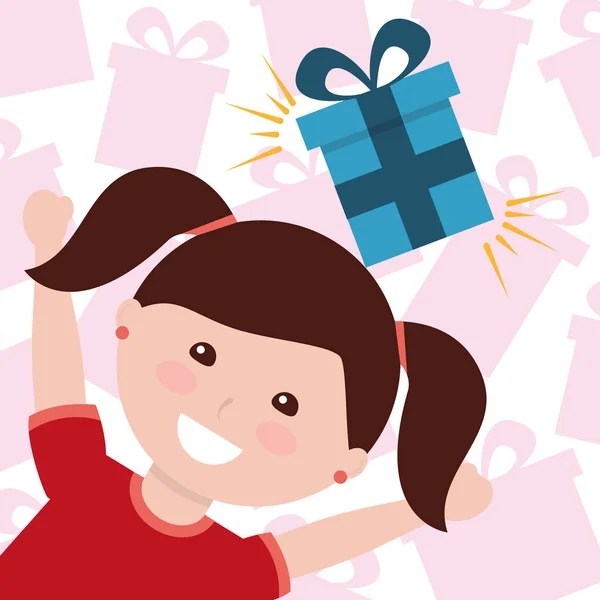 Enfants boîte cadeau image — Image vectorielle