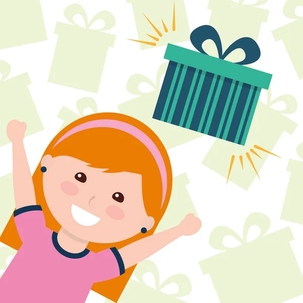 Enfants boîte cadeau image — Image vectorielle